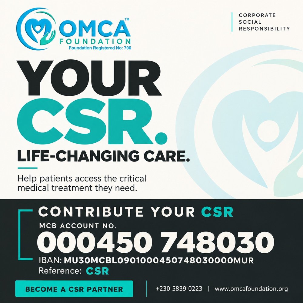 Your CSR. Life-changing care. Contribute your CSR to OMCA Foundation.