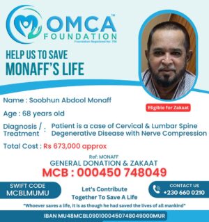 help save monaff’s life – spine surgery donation support