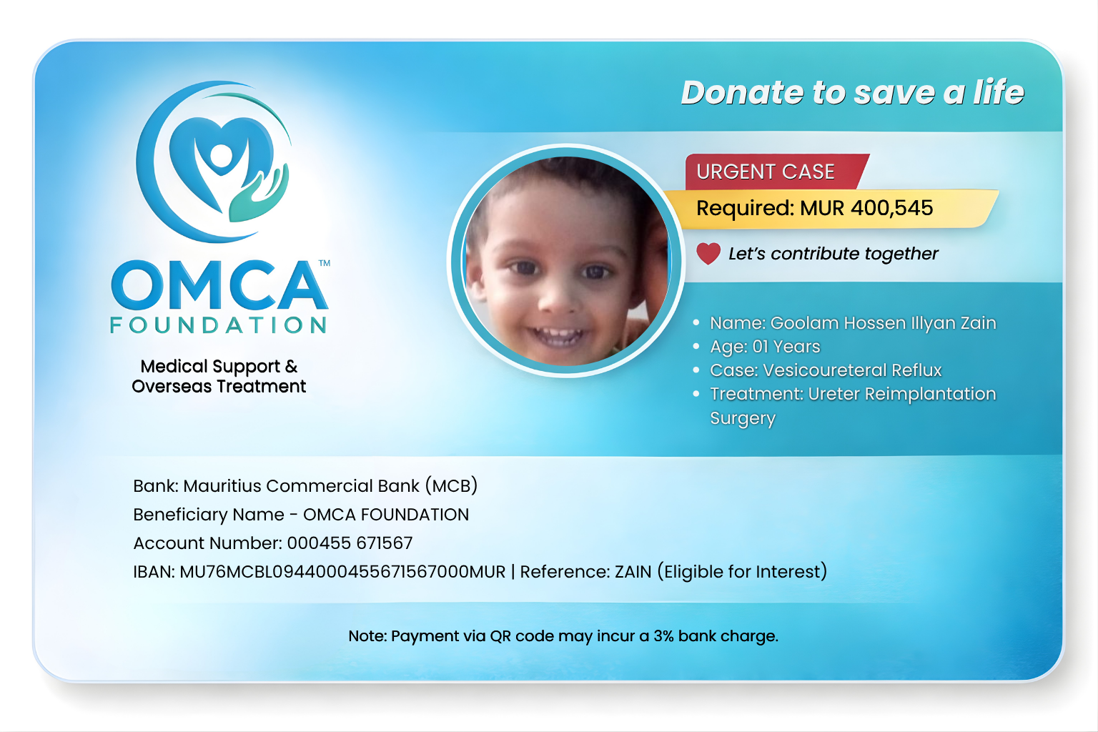 omca donation cards
