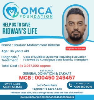 help save ridwan’s life – urgent bone marrow transplant needed