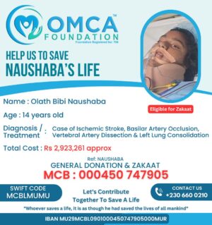 help save naushaba’s life – urgent critical care & stroke treatment support