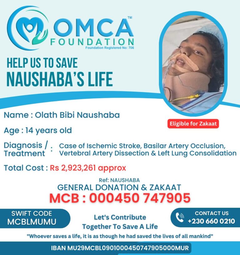 help save naushaba’s life – urgent critical care & stroke treatment support