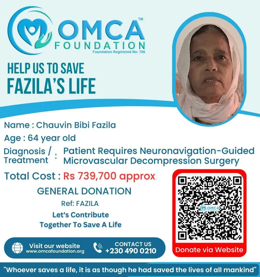 Help Save Fazila’s Life – Urgent Brain Surgery Support