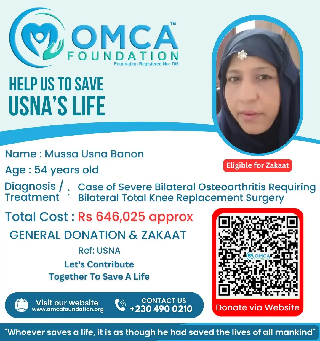 Help Us Support Usna’s Knee Replacement Surgery