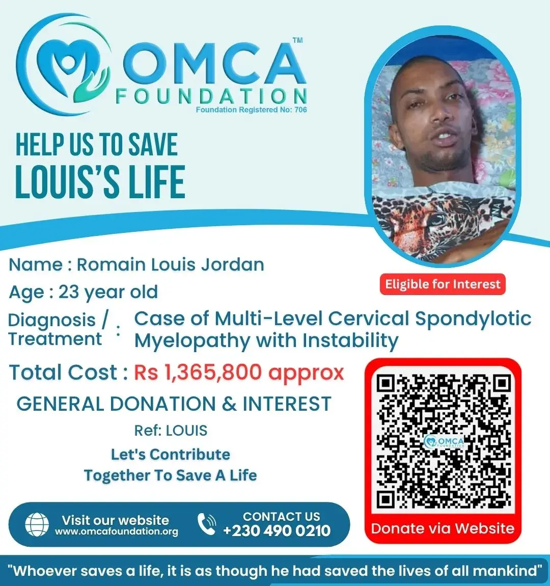 Help Save Romain’s Life – Urgent Cervical Spine Surgery Support