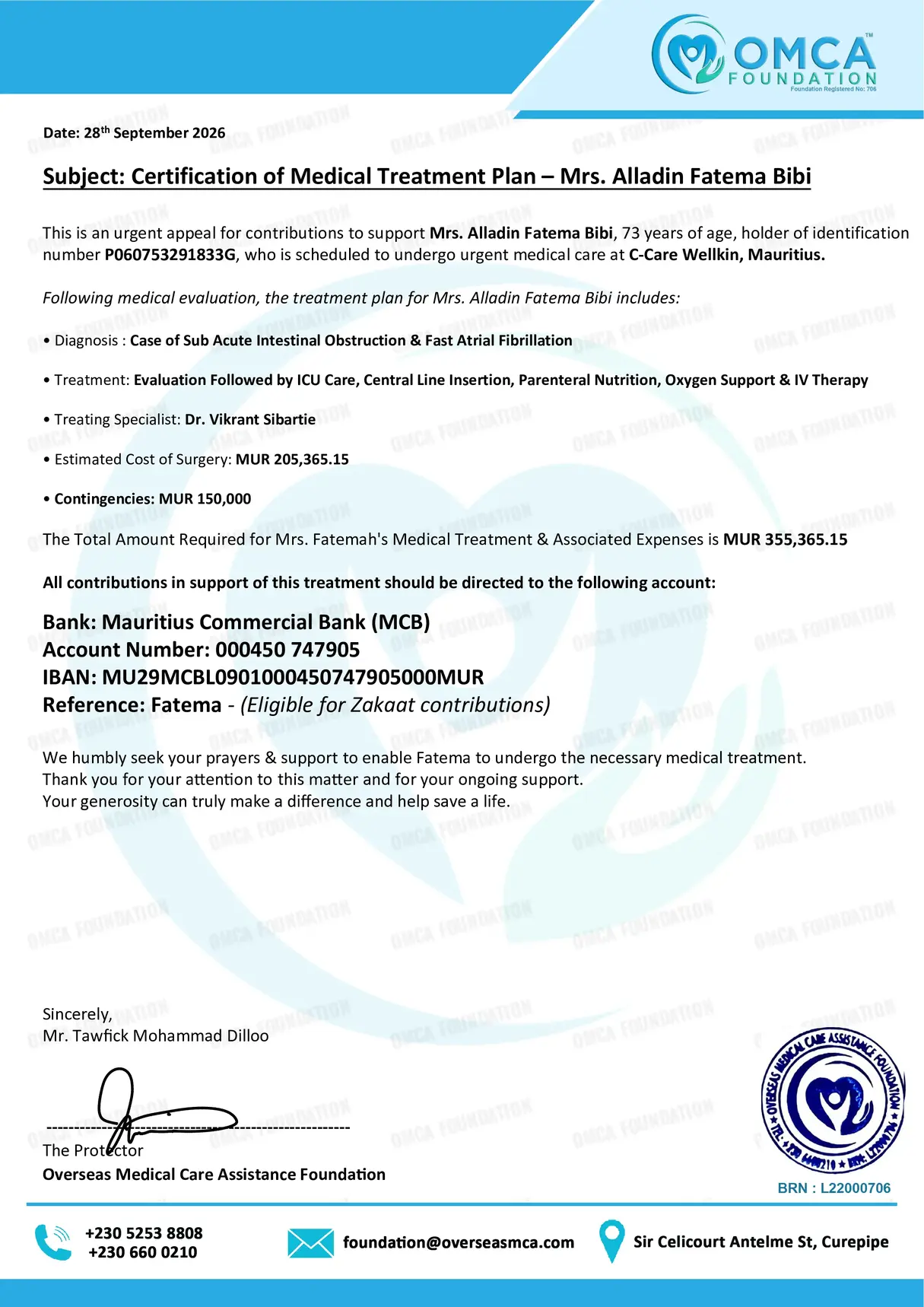 Help Save Mrs. Alladin Fatema Bibi – Urgent ICU Treatment Support - Image 2