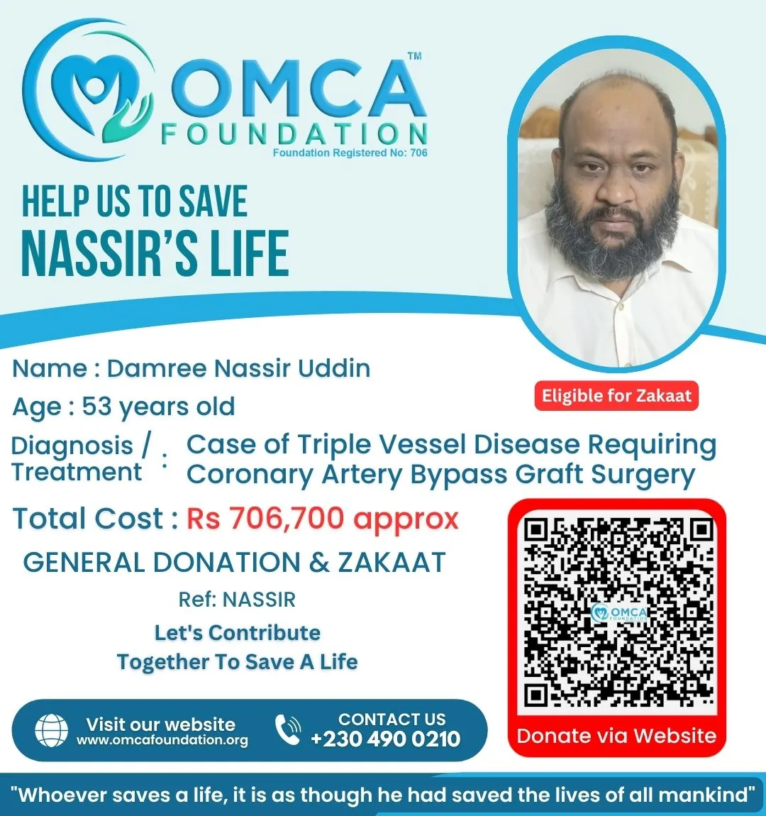 Help Save Mr. Damree Nassir Uddin’s Life – Urgent Heart Surgery Support