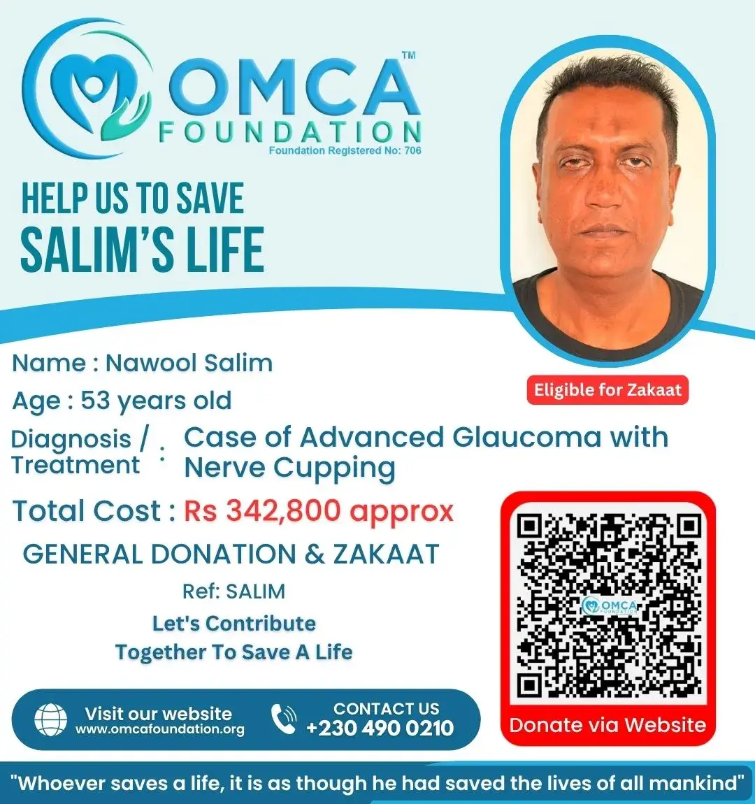 Help Save Mr. Nawool Salim – Urgent Glaucoma Treatment Support
