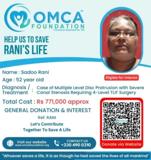 Help Save Mrs. Sadoo Rani – Urgent Spine Surgery Support