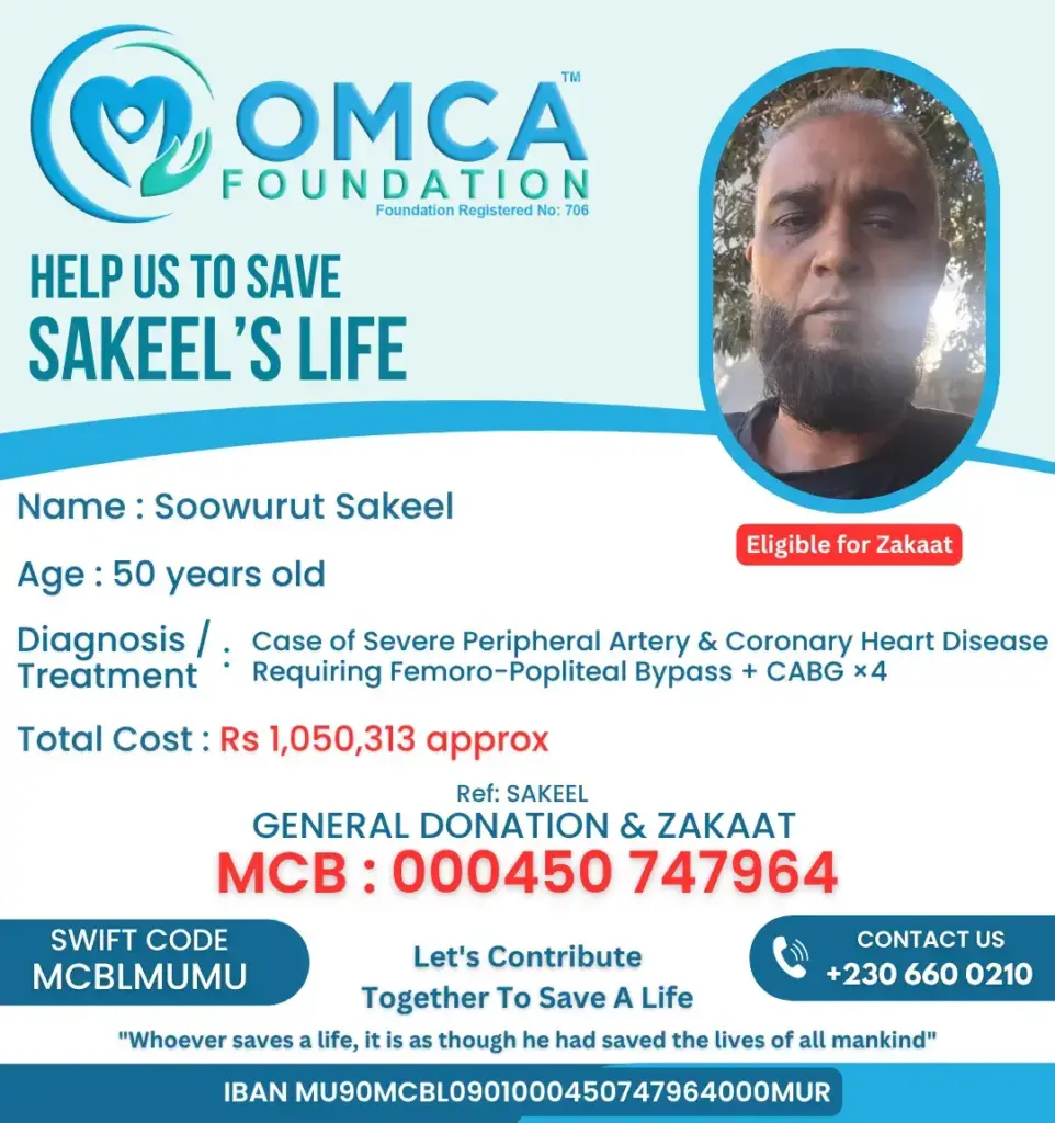 Help Save Mr. Soowurut Sakeel – Urgent Heart & Vascular Surgery Support