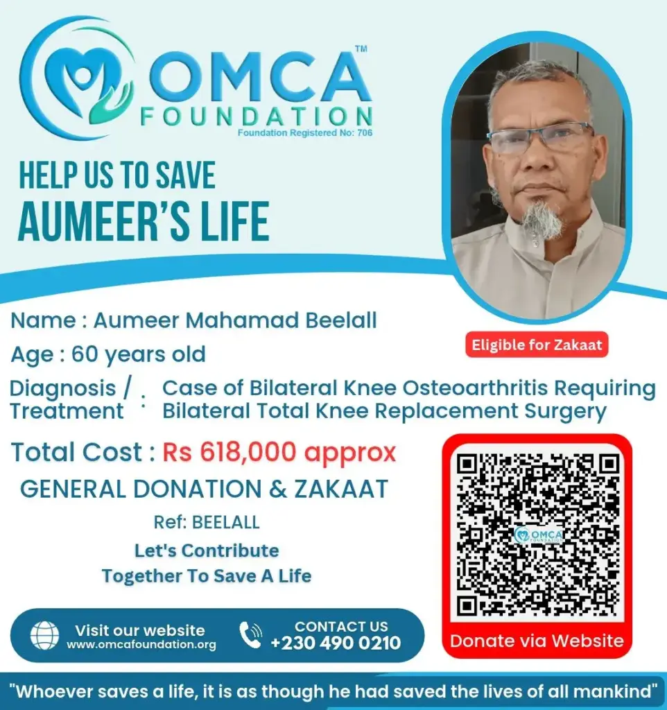Help Mr. Aumeer Mahamad Beelall – Urgent Bilateral Knee Replacement Support