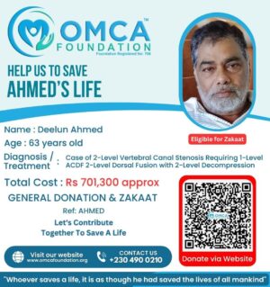 Help Save Mr. Deelun Ahmed – Urgent Spine Surgery Support