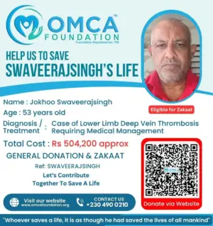 Help Save Mr. Jokhoo Swaveerajsingh – Urgent DVT Treatment Support
