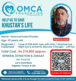 Help Save Mr. Noormamode Khustar – Urgent Eye Treatment Support